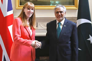 Deputy Prime Minister/Foreign Minister, Senator Mohammad Ishaq Dar,  met the UK Deputy Prime Minister, Angela Rayner